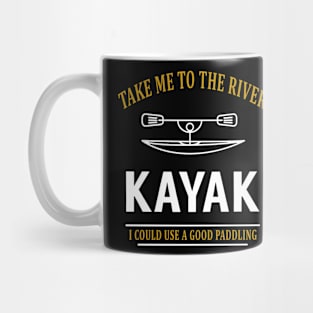 KAYAK TAKE ME TO THE RIVER PADDLING FUNNY SPORTS Mens Navy KAYAK Mug